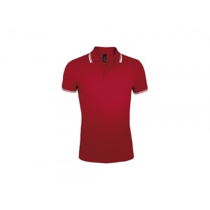 PÓLO PIQUÉ M/CURTA PASADENA MEN VERMELHO/BRANCO